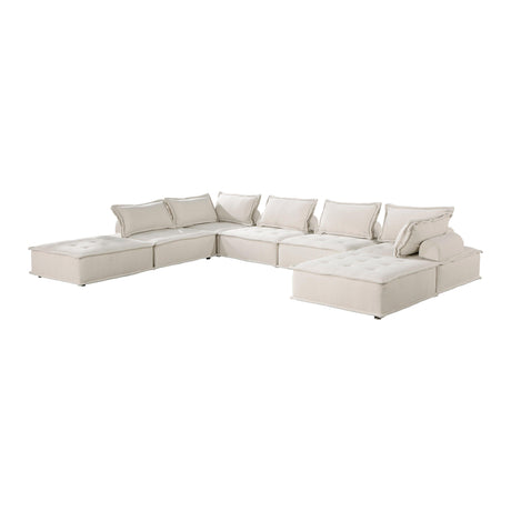 Inman Beige Boucle 7-Piece Modular Sectional by Homelegance at Eve Furniture