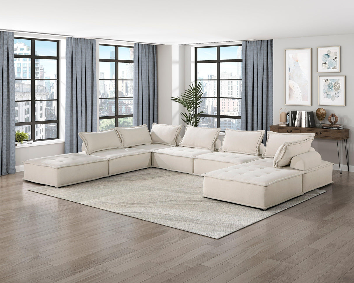 Inman Beige Boucle 7-Piece Modular Sectional by Homelegance at Eve Furniture