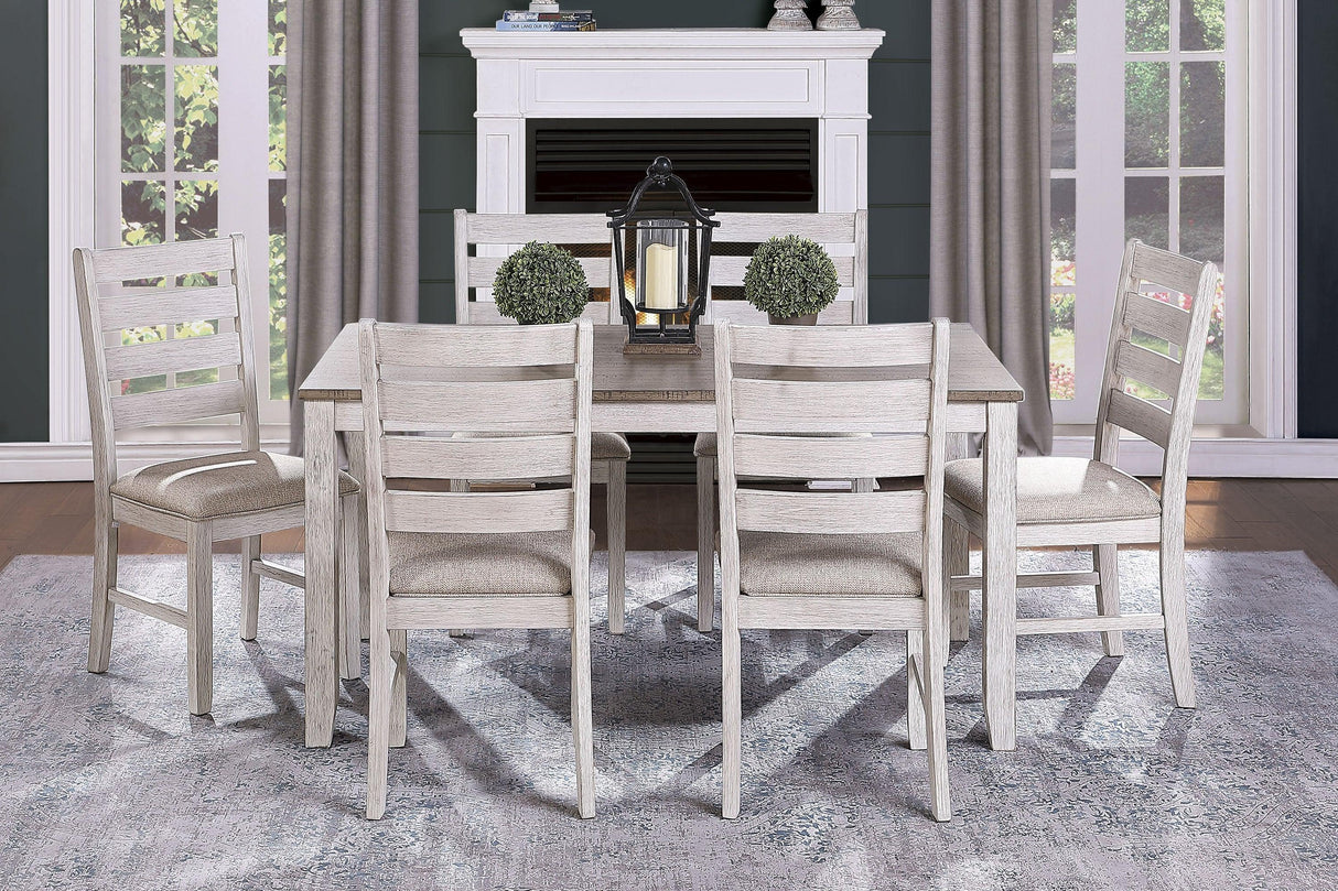 Ithaca Grayish White/Brown Dining Table by Homelegance at Eve Furniture