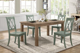 Janina Natural/Teal Dining Set by Homelegance at Eve Furniture