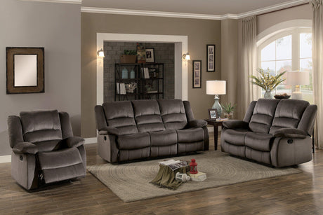 Jarita Chocolate Double Reclining Sofa by Homelegance at Eve Furniture