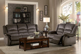 Jarita Chocolate Double Reclining Sofa by Homelegance at Eve Furniture