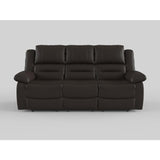 Jarita Chocolate Double Reclining Sofa by Homelegance at Eve Furniture