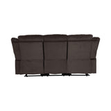 Jarita Chocolate Double Reclining Sofa by Homelegance at Eve Furniture