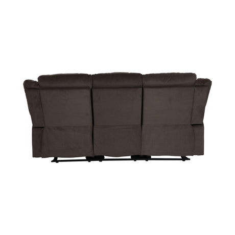 Jarita Chocolate Double Reclining Sofa by Homelegance at Eve Furniture
