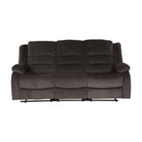 Jarita Chocolate Double Reclining Sofa by Homelegance at Eve Furniture