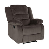 Jarita Chocolate Reclining Chair by Homelegance at Eve Furniture