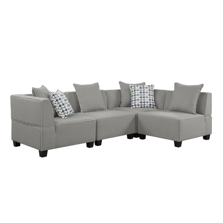 Jayilin Gray 4-Piece Modular Sectional by Homelegance at Eve Furniture