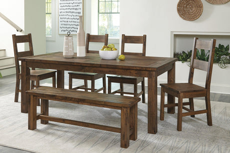 Jerrick Burnished Brown Dining Table by Homelegance at Eve Furniture