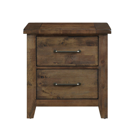 Jerrick Burnished Brown Nightstand by Homelegance at Eve Furniture