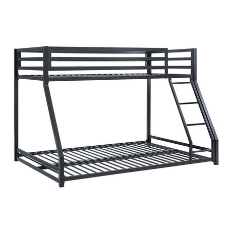 Jovie Black Metal Twin/Full Bunk Bed by Homelegance at Eve Furniture