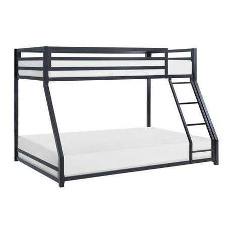 Jovie Black Metal Twin/Full Bunk Bed by Homelegance at Eve Furniture