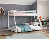 Jovie White Metal Twin/Full Bunk Bed by Homelegance at Eve Furniture