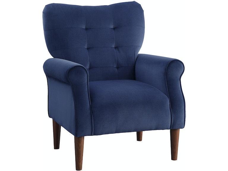 Kyrie Blue Velvet Accent Chair by Homelegance at Eve Furniture