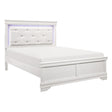 Lana White Full LED Upholstered Panel Bed by Homelegance at Eve Furniture