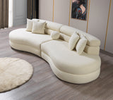 Larissa Ivory Boucle Curved Sectional - Eve Furniture