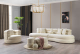 Larissa Ivory Boucle Curved Sectional - Eve Furniture