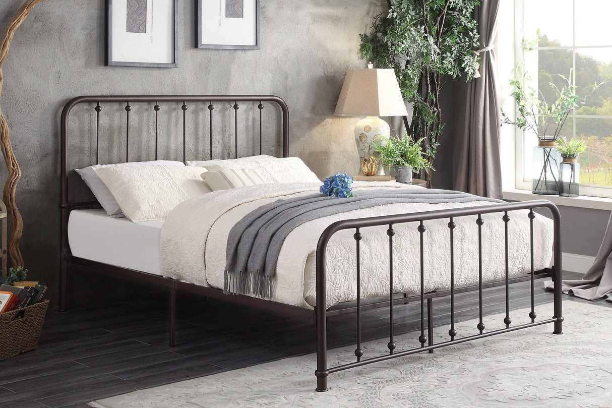 Larkspur Antique Bronze King Metal Platform Bed by Homelegance at Eve Furniture