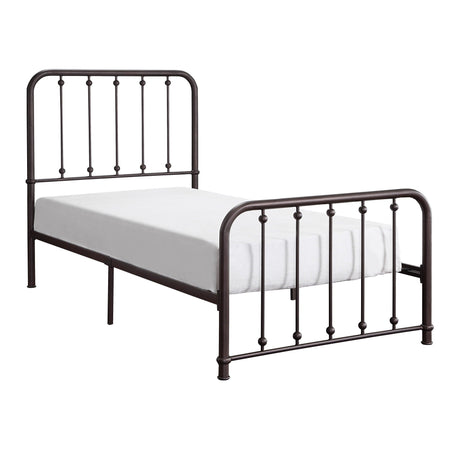 Larkspur Antique Bronze Twin Metal Platform Bed by Homelegance at Eve Furniture