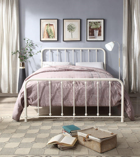 Larkspur White Twin Metal Platform Bed by Homelegance at Eve Furniture