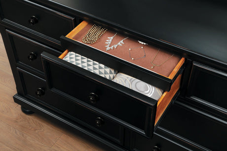 Laurelin Black Sleigh Storage Platform Bedroom Set by Homelegance at Eve Furniture