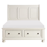 Laurelin White Queen Sleigh Storage Platform Bed by Homelegance at Eve Furniture