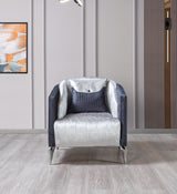 Leina Silver/Gray Velvet Chair