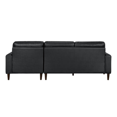 Lewes Black Leather 2-Piece Sectional with Right Chaise by Homelegance at Eve Furniture