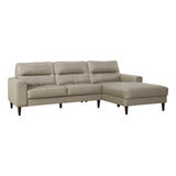 Lewes Latte Leather 2-Piece Sectional with Right Chaise by Homelegance at Eve Furniture