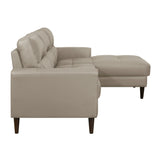 Lewes Latte Leather 2-Piece Sectional with Right Chaise by Homelegance at Eve Furniture