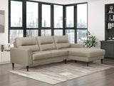 Lewes Latte Leather 2-Piece Sectional with Right Chaise by Homelegance at Eve Furniture