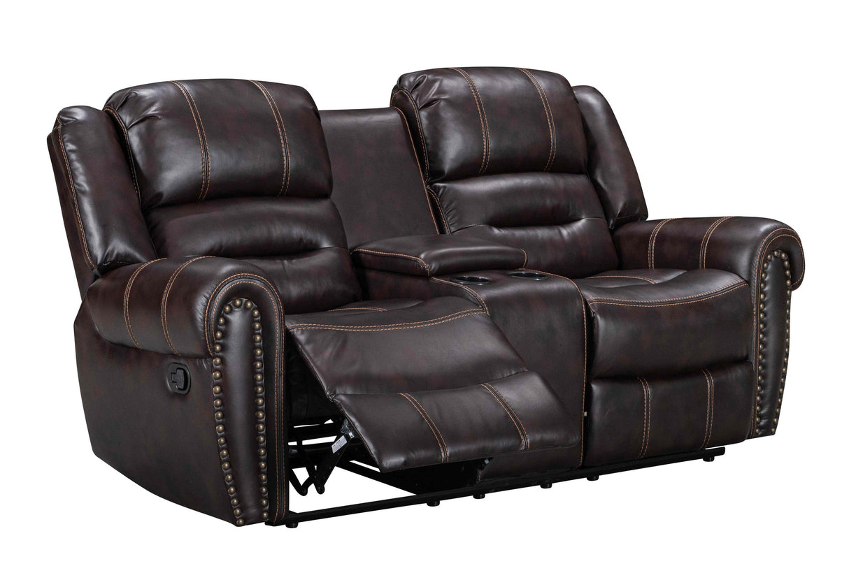 Reclining Brown Leather Sofa