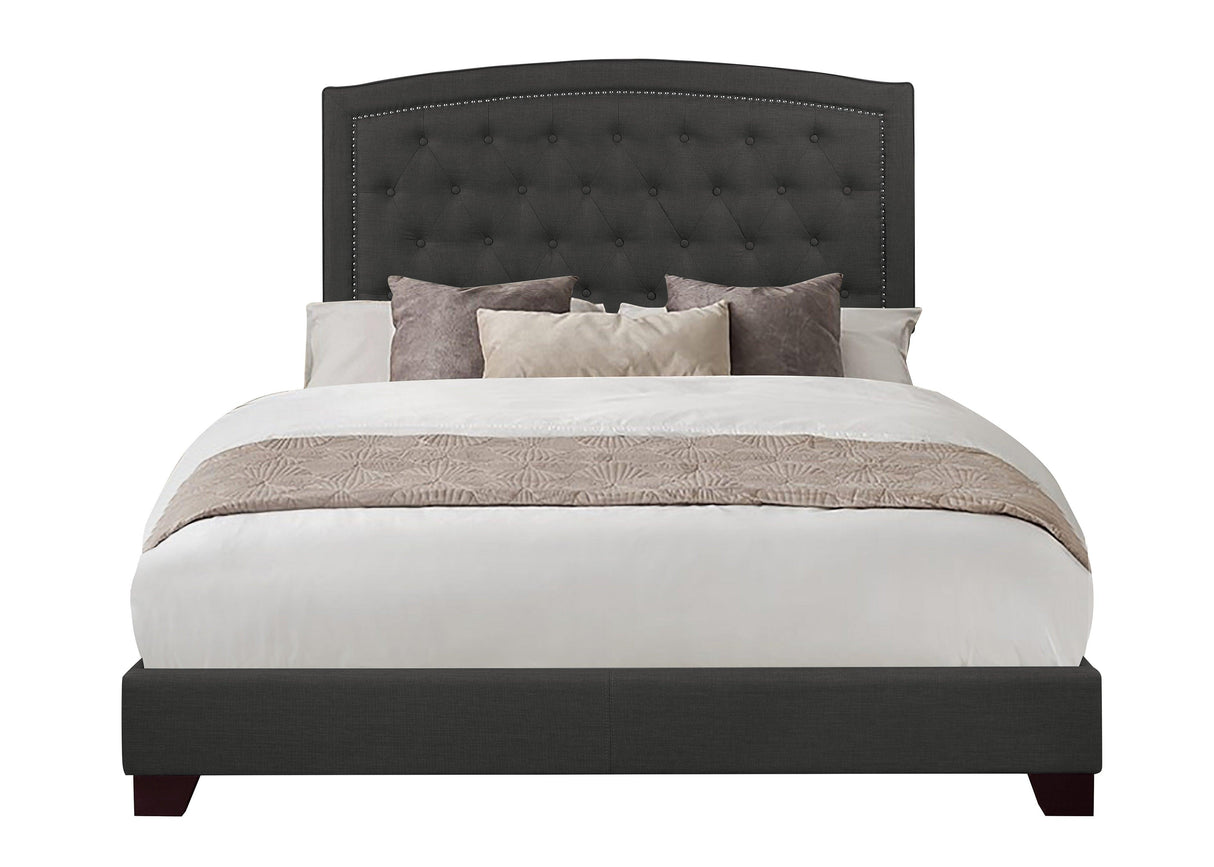 Linda Dark Gray Full Upholstered Bed by Homelegance at Eve Furniture