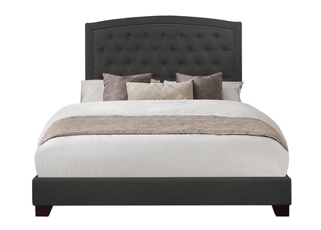 Linda Dark Gray King Upholstered Bed by Homelegance at Eve Furniture