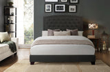 Linda Dark Gray Queen Upholstered Bed by Homelegance at Eve Furniture