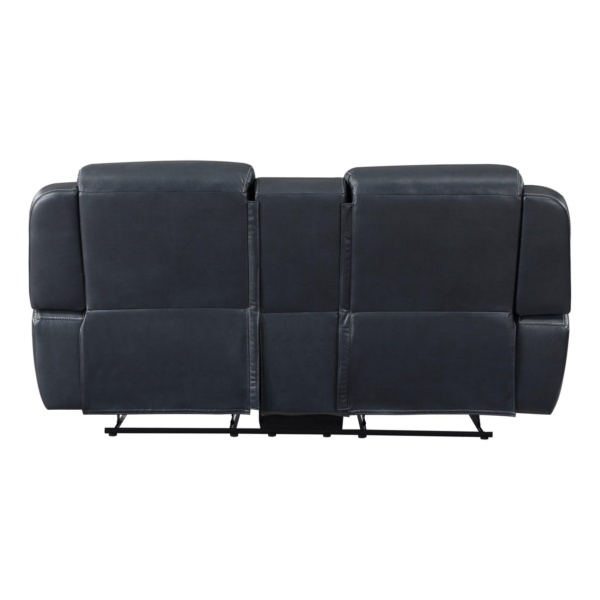 Littleton Blue Double Reclining Loveseat with Center Console, Receptacles and USB Ports by Homelegance at Eve Furniture