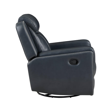 Littleton Blue Swivel Glider Reclining Chair by Homelegance at Eve Furniture