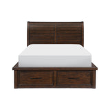 Logandale Brown King Sleigh Storage Platform Bed by Homelegance at Eve Furniture