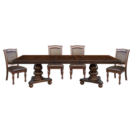 Lordsburg Brown Chery Extendable Dining Set by Homelegance at Eve Furniture