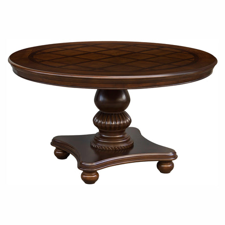 Lordsburg Brown Chery Round Dining Table by Homelegance at Eve Furniture