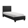 Lorenzi Black Twin Upholstered Platform Bed by Homelegance at Eve Furniture
