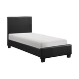 Lorenzi Black Twin Upholstered Platform Bed by Homelegance at Eve Furniture