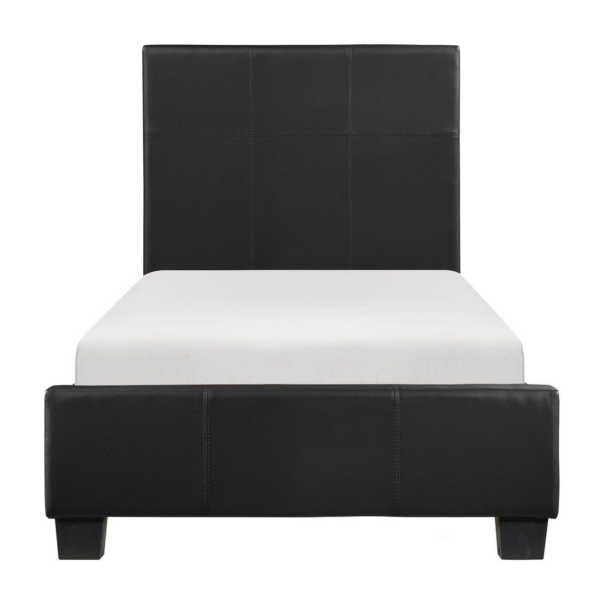 Lorenzi Black Twin Upholstered Platform Bed by Homelegance at Eve Furniture