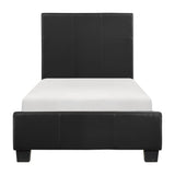 Lorenzi Black Twin Upholstered Platform Bed by Homelegance at Eve Furniture