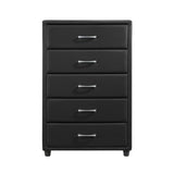 Lorenzi Black Upholstered Platform Bedroom Set by Homelegance at Eve Furniture