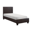 Lorenzi Dark Brown Twin Upholstered Platform Bed by Homelegance at Eve Furniture
