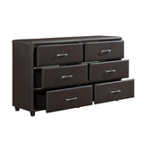 Lorenzi Dark Brown Upholstered Platform Youth Bedroom Set by Homelegance at Eve Furniture