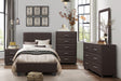 Lorenzi Dark Brown Upholstered Platform Youth Bedroom Set by Homelegance at Eve Furniture