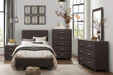 Lorenzi Dark Brown Upholstered Platform Youth Bedroom Set by Homelegance at Eve Furniture
