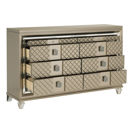 Loudon Champagne Metallic Dresser by Homelegance at Eve Furniture
